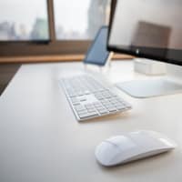 Minimal desk workspace