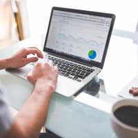 Analytics dashboard on a laptop